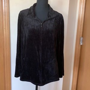 Talbots Zipped Velour Sweatshirt Sz L